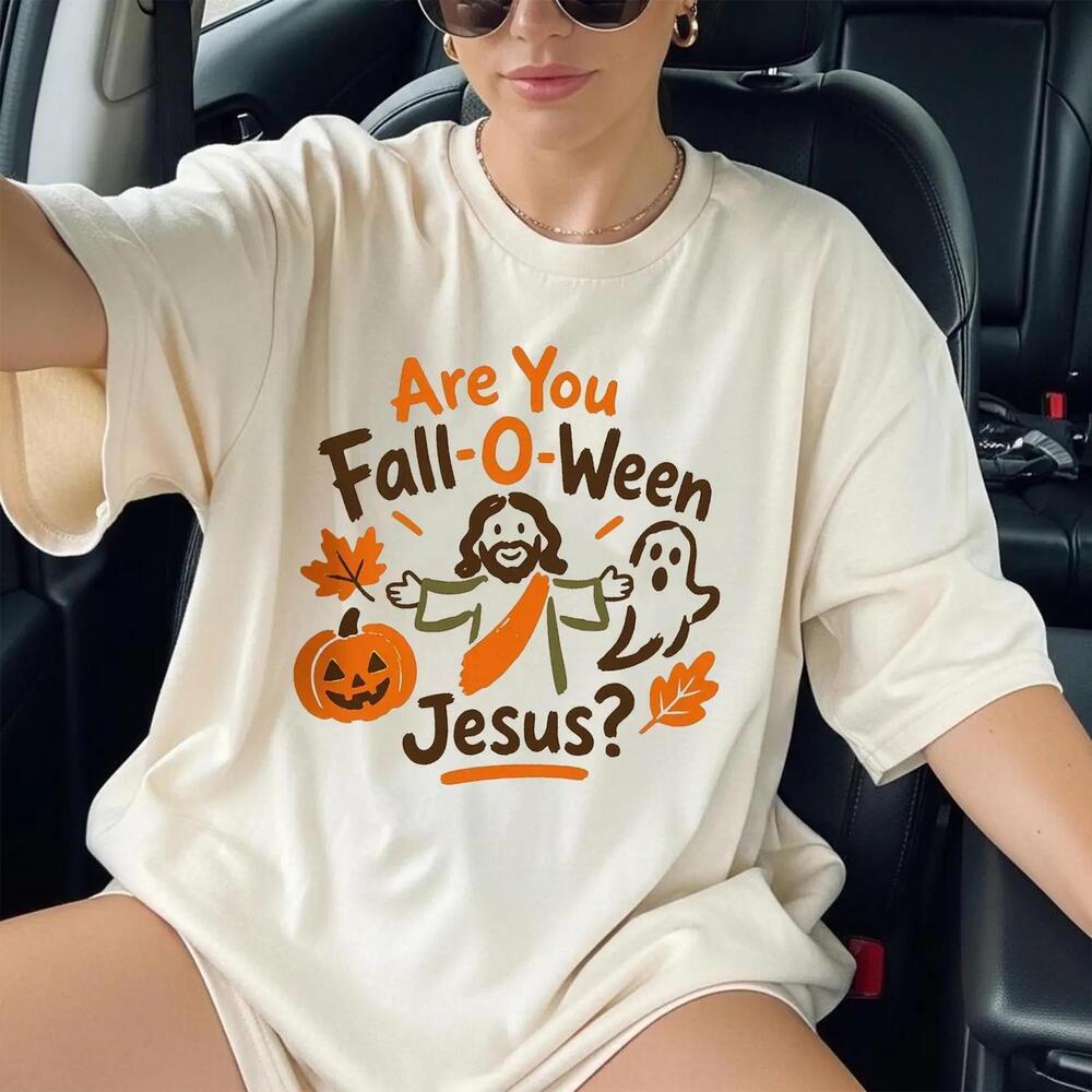Fall O Ween Jesus Christian Pumpkin Ghost Faith Religious Halloween T Shirt